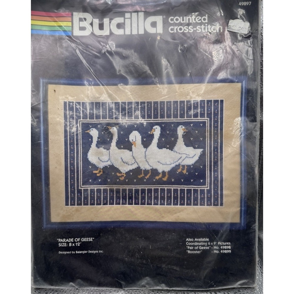 Bucilla Parade of Geese Counted Cross Stitch Kit 49897 Balangier Designs 8x12